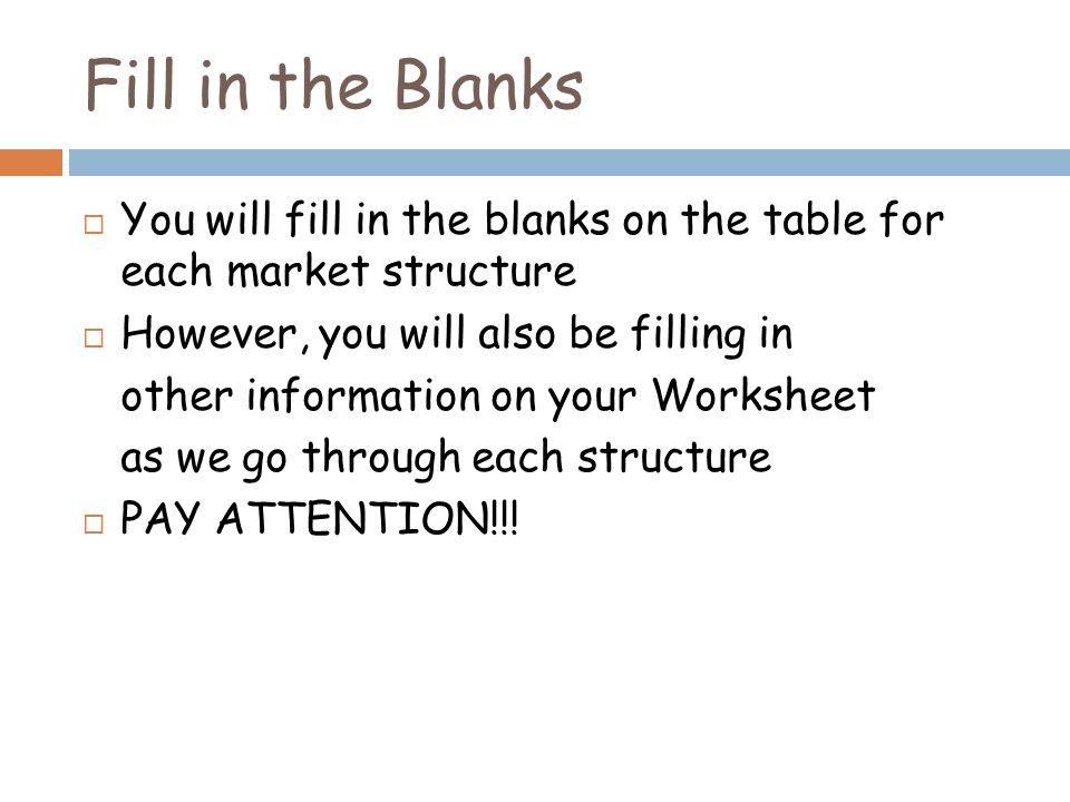 market structure worksheet