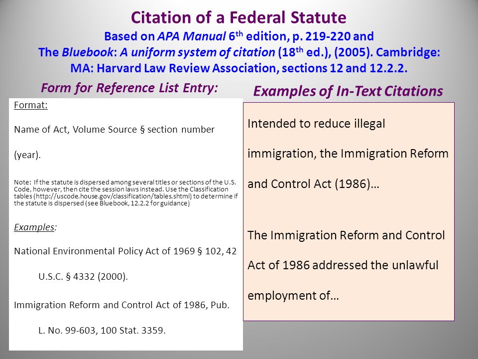 apa publication manual 6 th ed examples and illustrations note law citation format