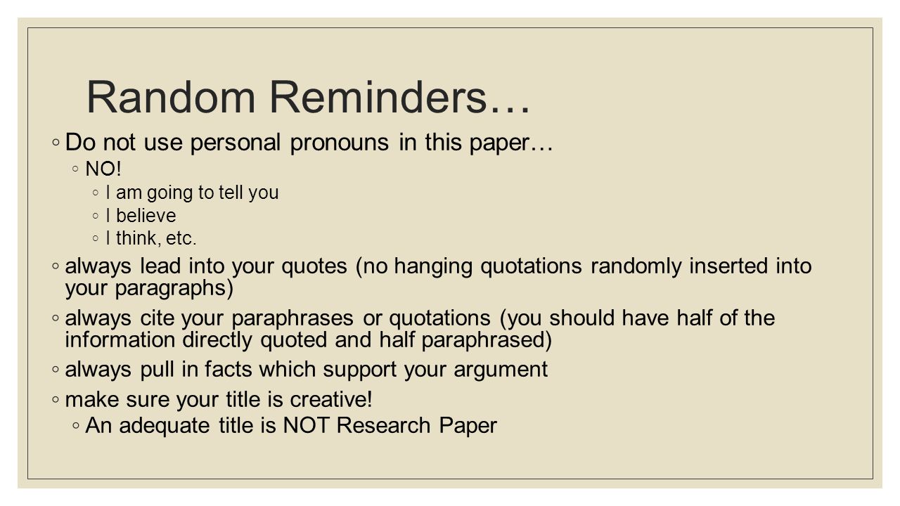 developing a title for a research paper As you find references for your psychology research paper, take careful notes on the information you search for and start developing a working bibliography it is much harder to organize information and cite sources if you constantly have to look up information and there’s nothing worse than having a completed paper with an important bit of. developing a title for a research paper As you find references for your psychology research paper, take careful notes on the information you search for and start developing a working bibliography it is much harder to organize information and cite sources if you constantly have to look up information and there’s nothing worse than having a completed paper with an important bit of.