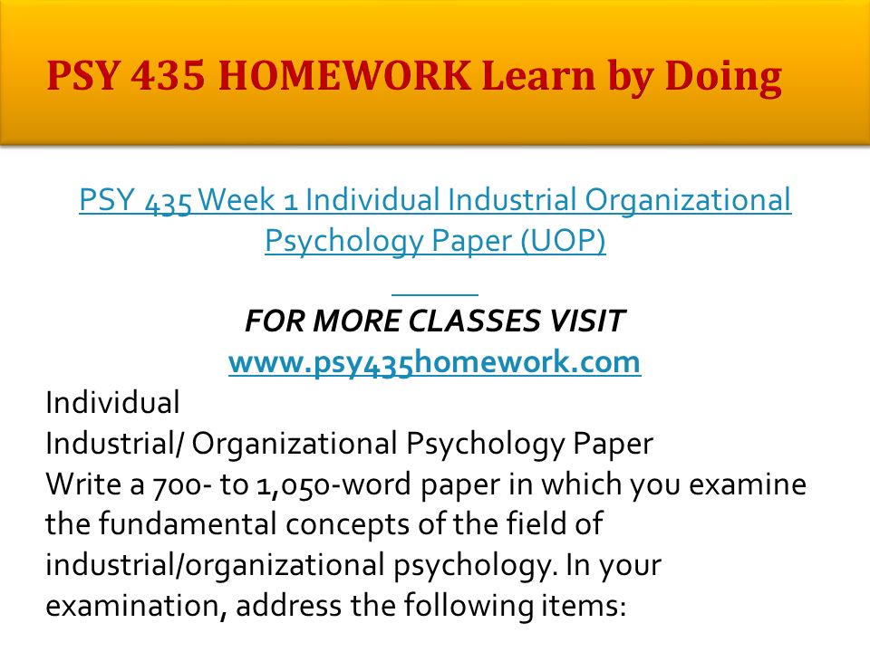 psy 435 week 1 psy 435 week 1