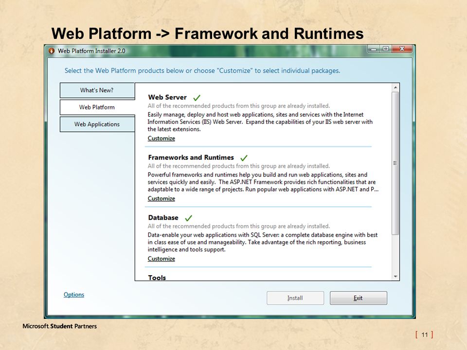 [ 11 ] Web Platform -> Framework and Runtimes