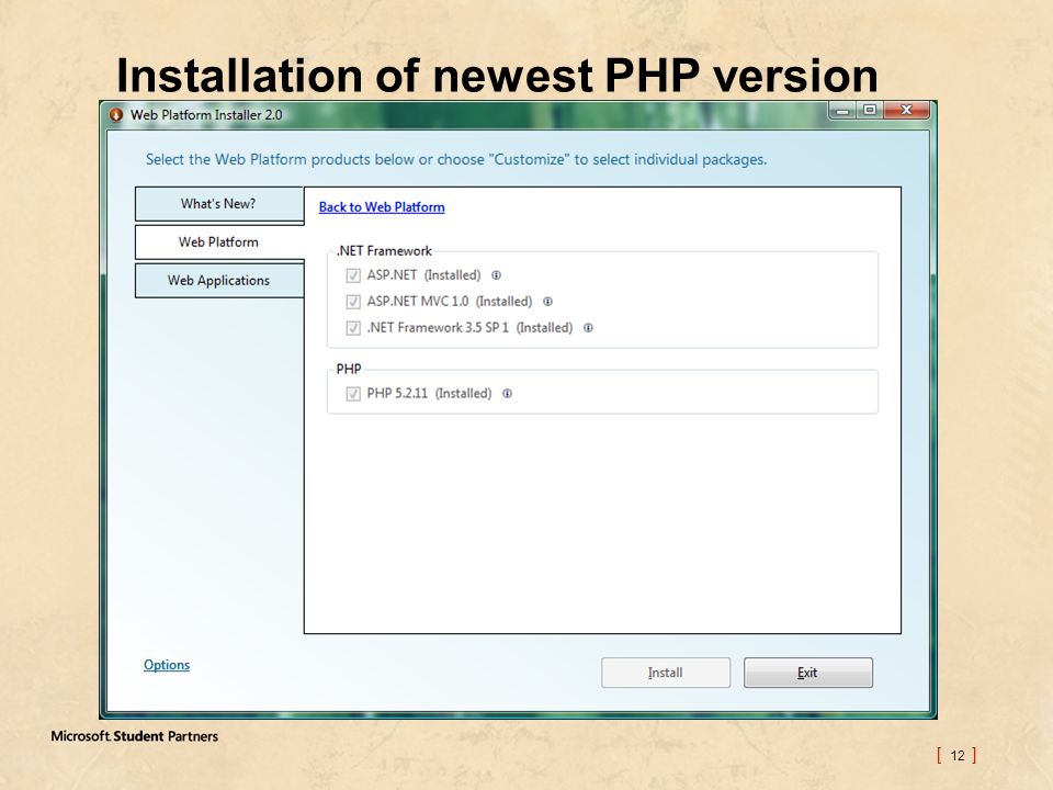 [ 12 ] Installation of newest PHP version