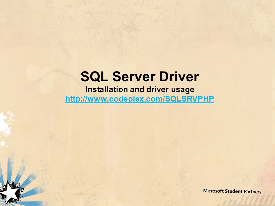 SQL Server Driver Installation and driver usage
