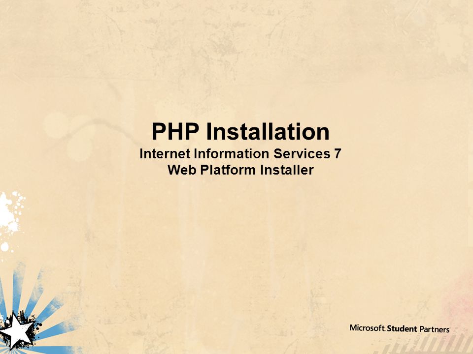 PHP Installation Internet Information Services 7 Web Platform Installer