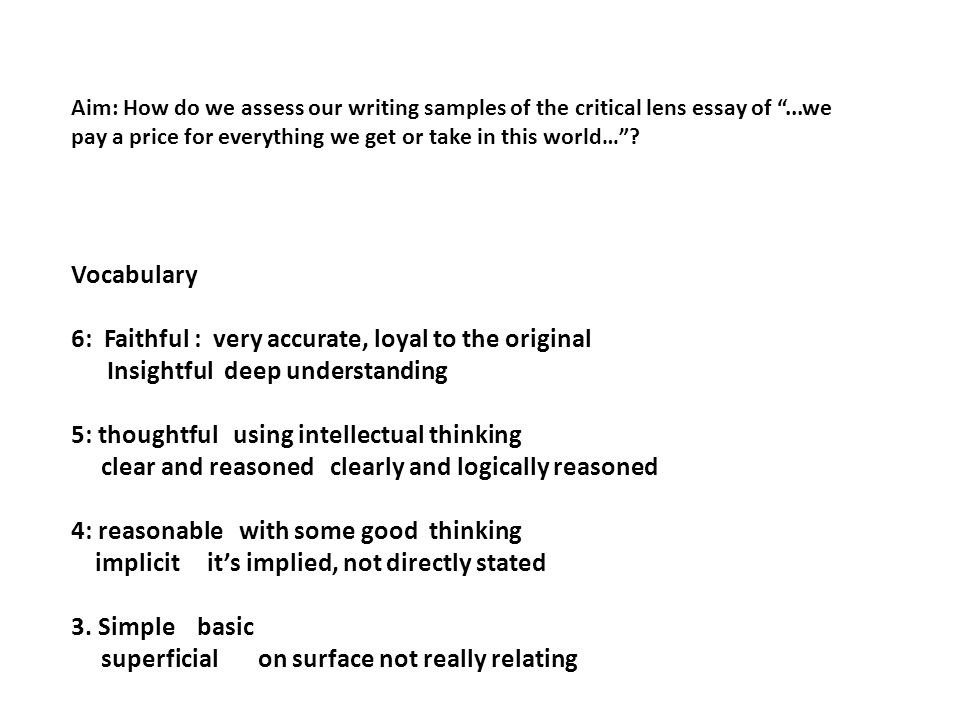 Critical Lens Essay Example