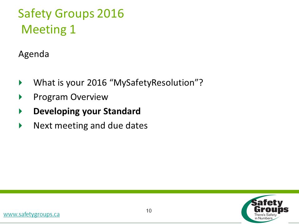 Accident Investigation SGRP CD Slide #10   Agenda  What is your 2016 MySafetyResolution .