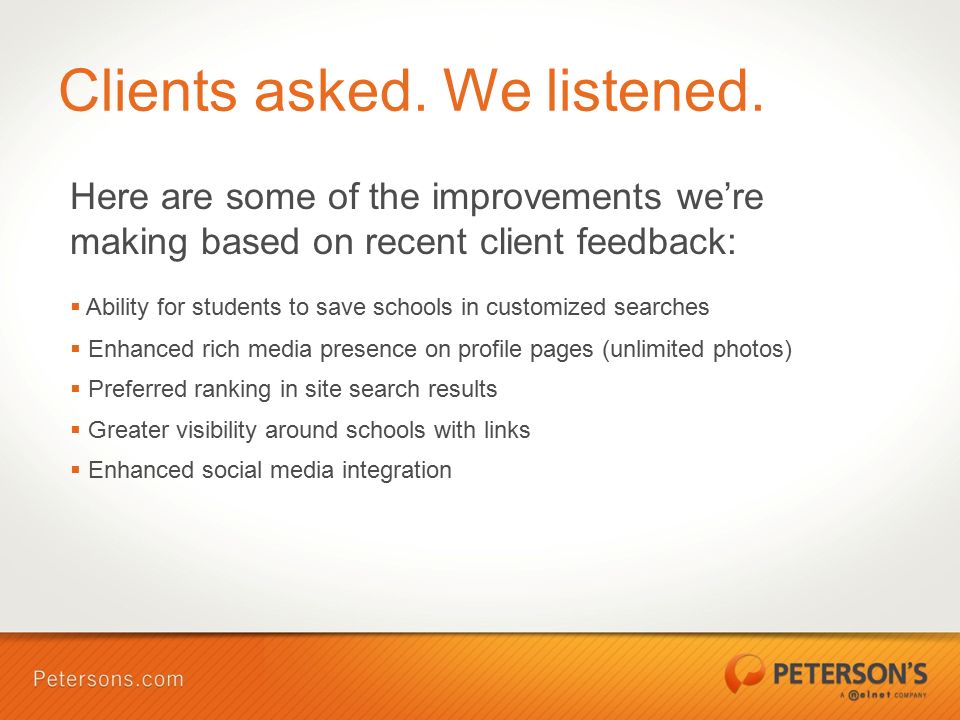 Clients asked. We listened.
