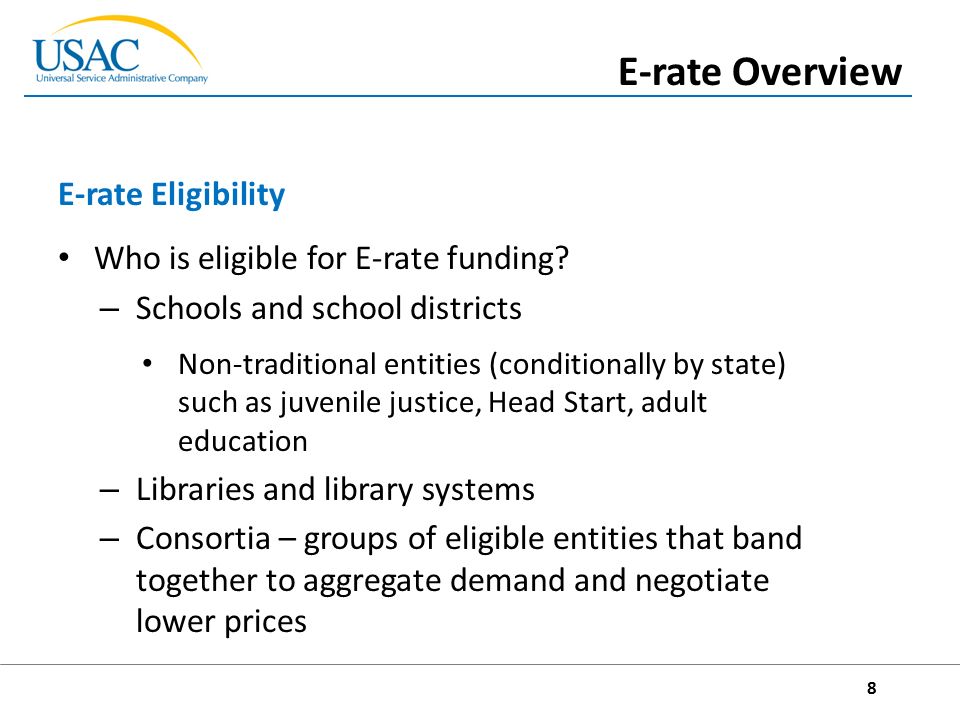 1 e rate as a teenager the e rate program 2 e rate program overview fcc form 471