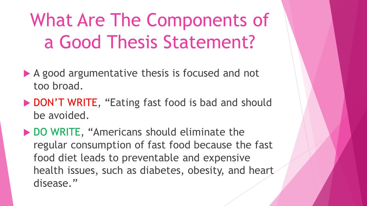 4 components of a thesis statement