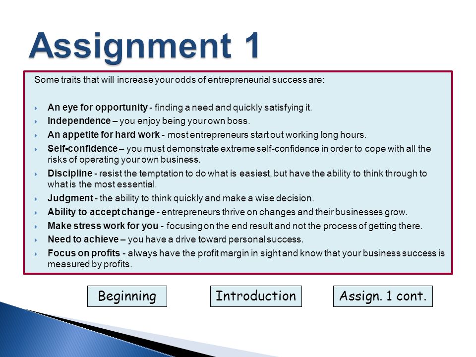 assignment one assignment one
