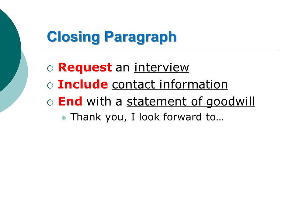 closing interview statement