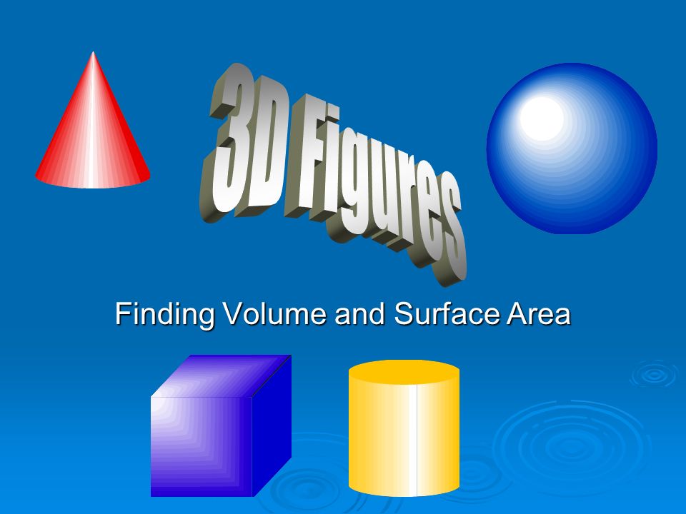 Finding Volume and Surface Area