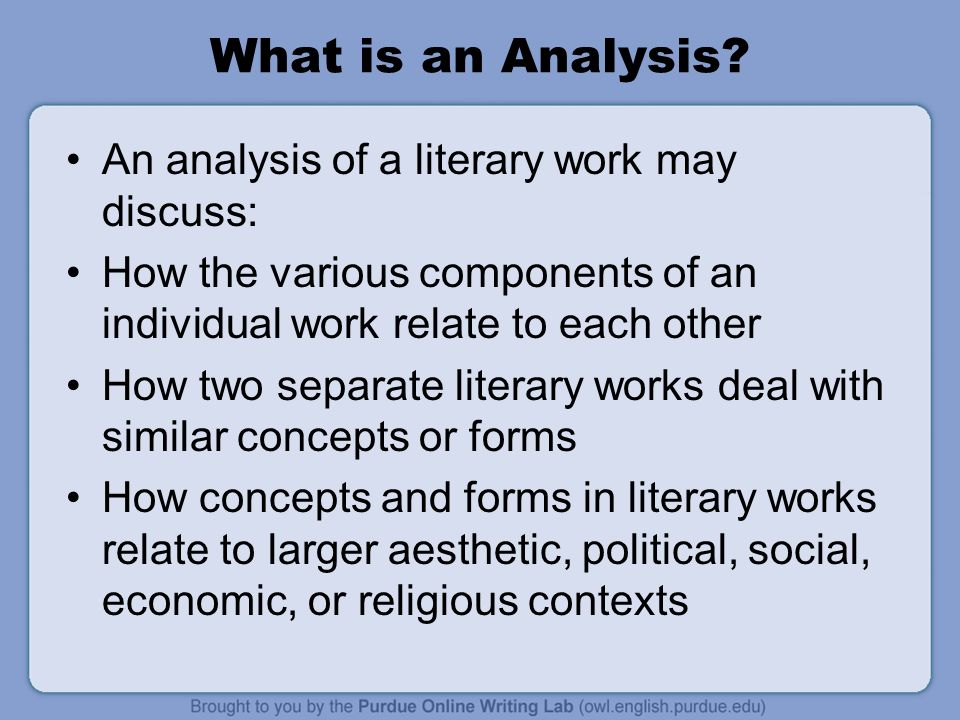 Major components of a literary analysis essay