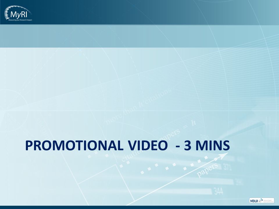 PROMOTIONAL VIDEO - 3 MINS
