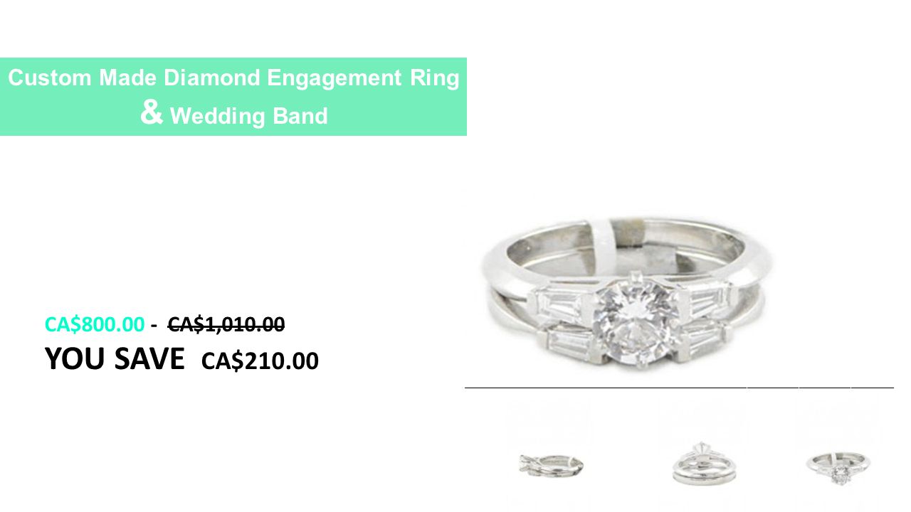 Custom Made Diamond Engagement Ring & Wedding Band CA$ CA$1, YOU SAVE CA$ __________________________________________________