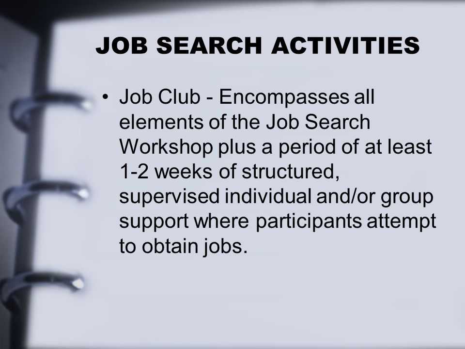activities for job seekers