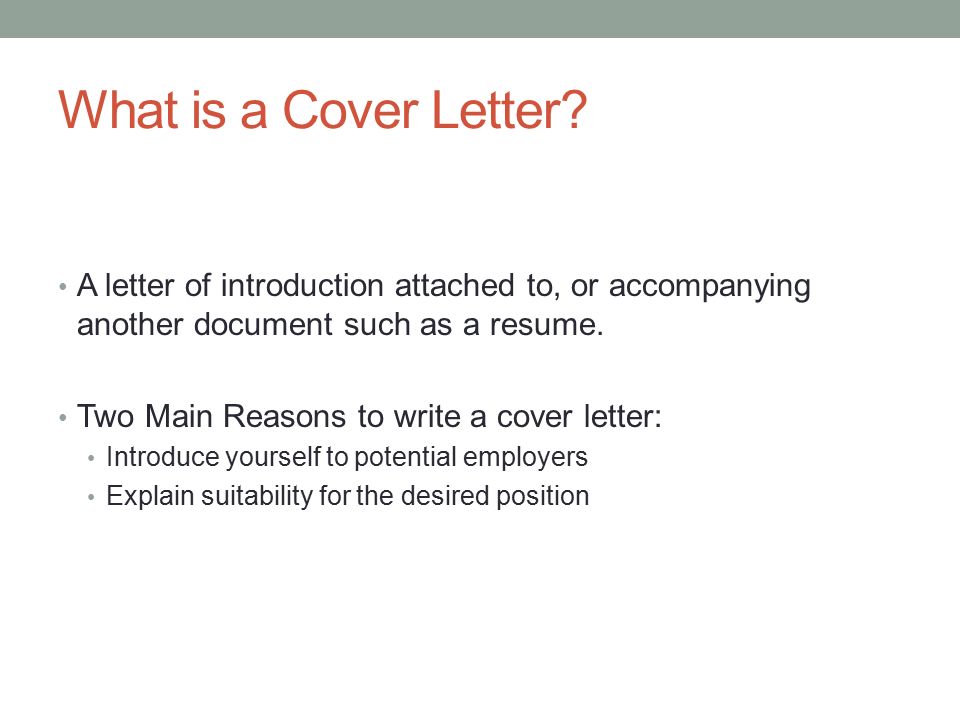 Cover letter or letter of introduction