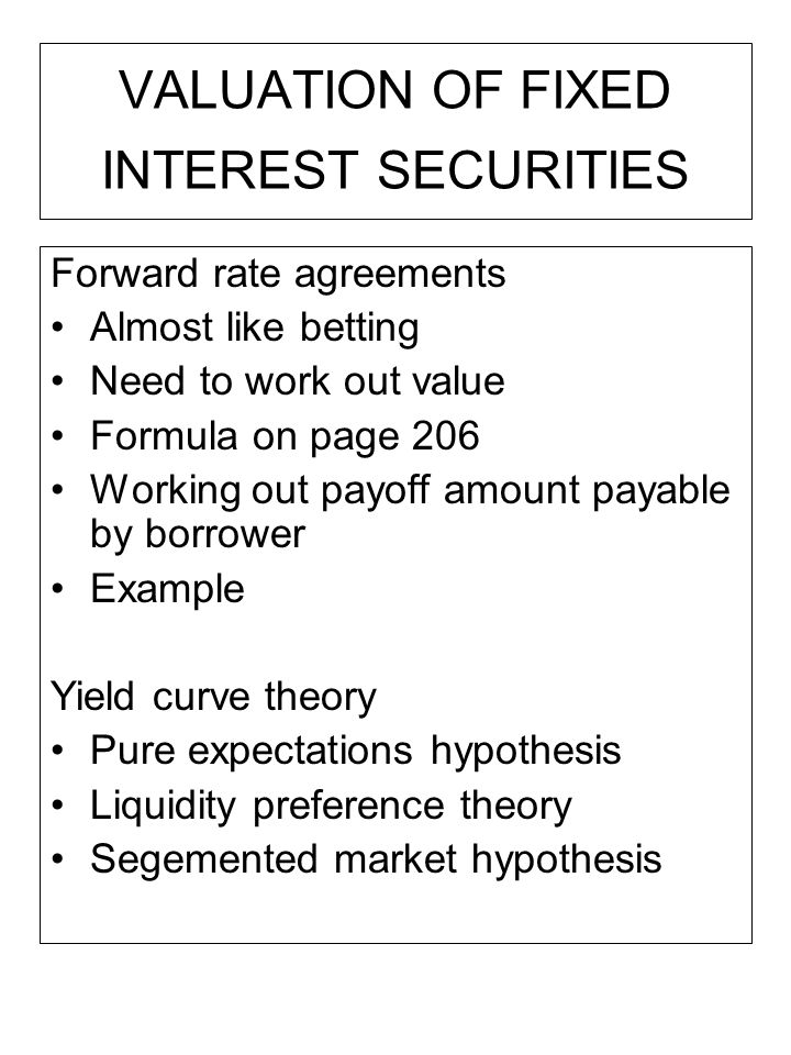 Valuation Of Fixed Interest Securities Focus Bond Yield 12 Valuation