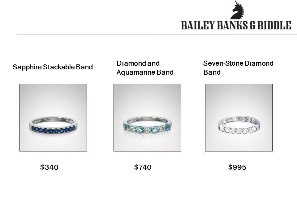 $340$740$995 Sapphire Stackable Band Diamond and Aquamarine Band Seven-Stone Diamond Band