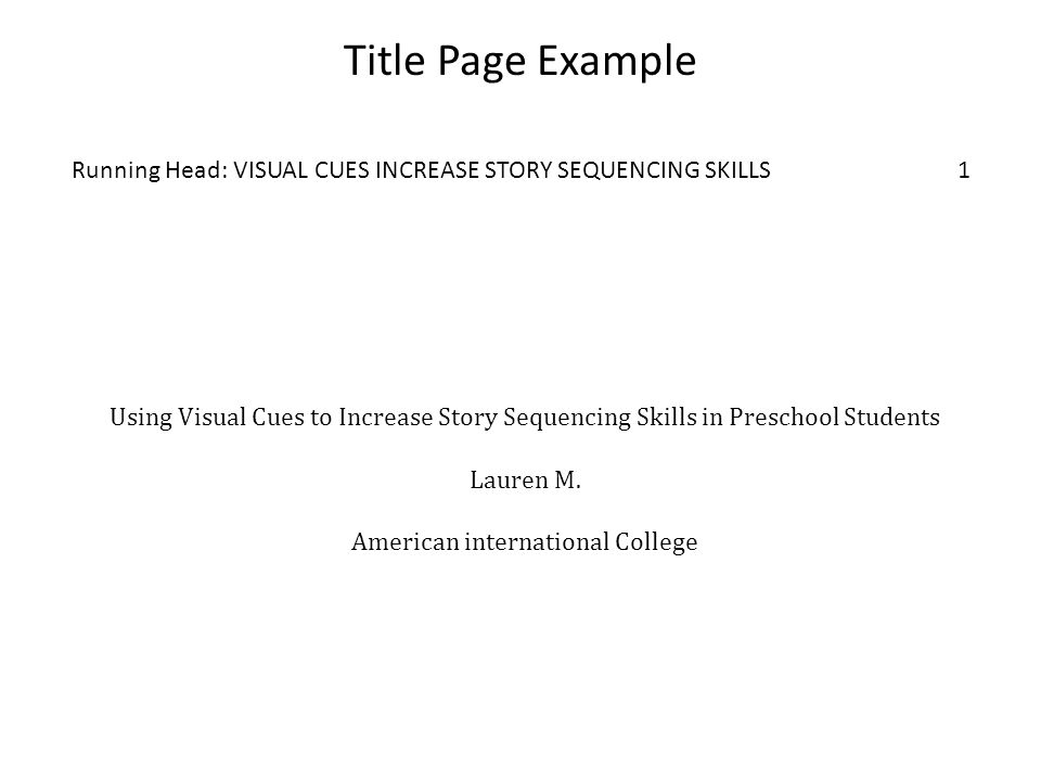 sample title page of a research paper
