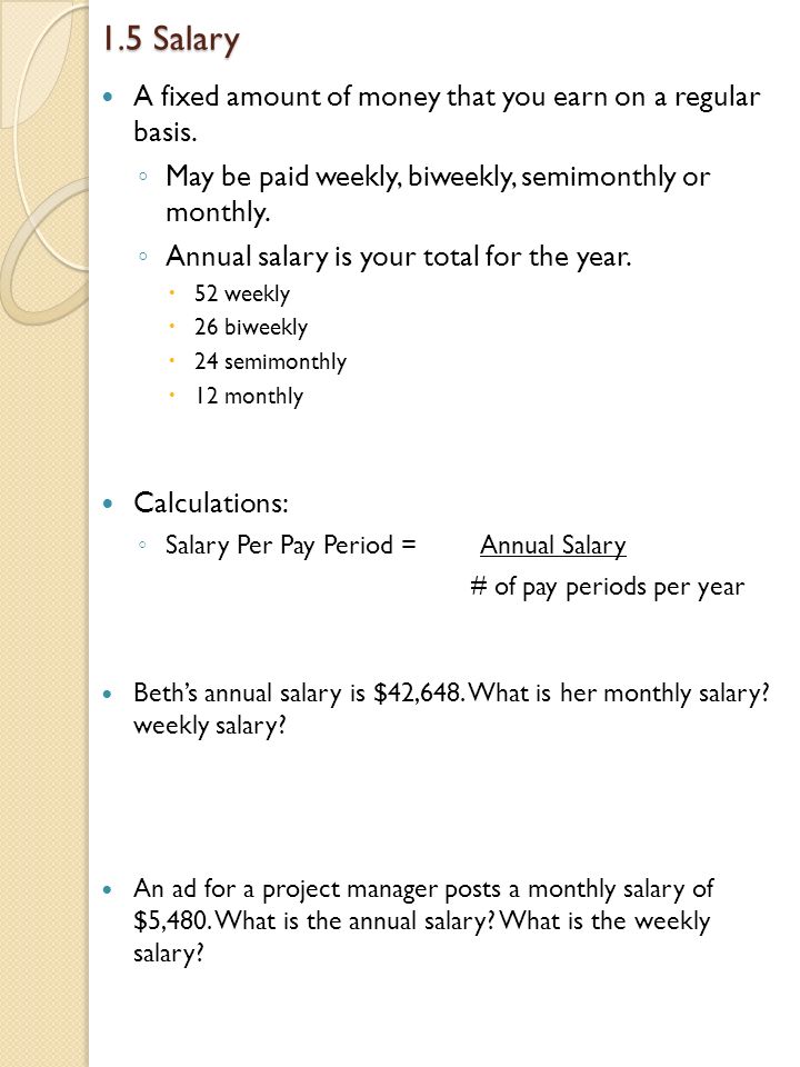 calculate monthly paycheck