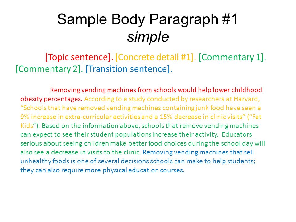academic writing sample sentences
