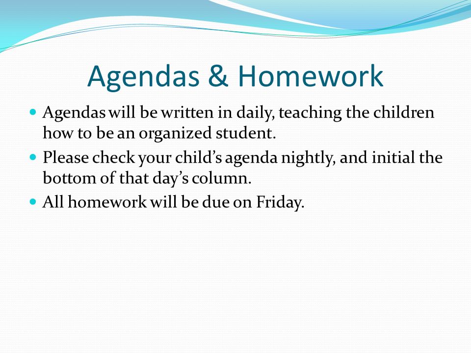 homework agendas