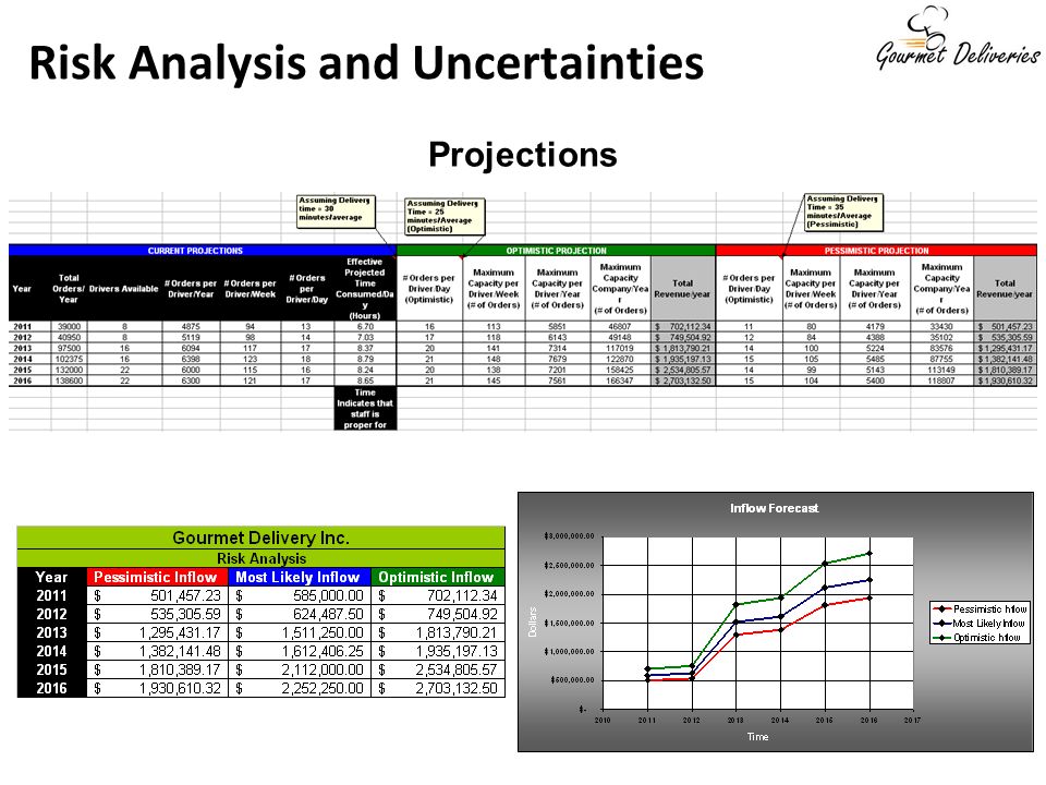 Projections Risk Analysis and Uncertainties