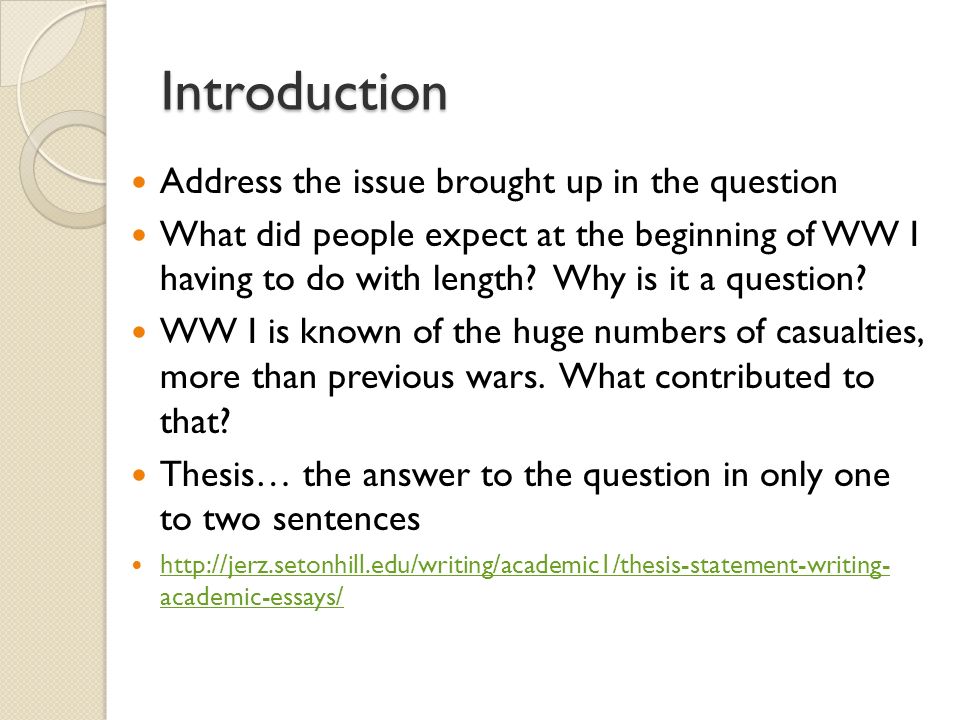 Thesis Writing Introduction