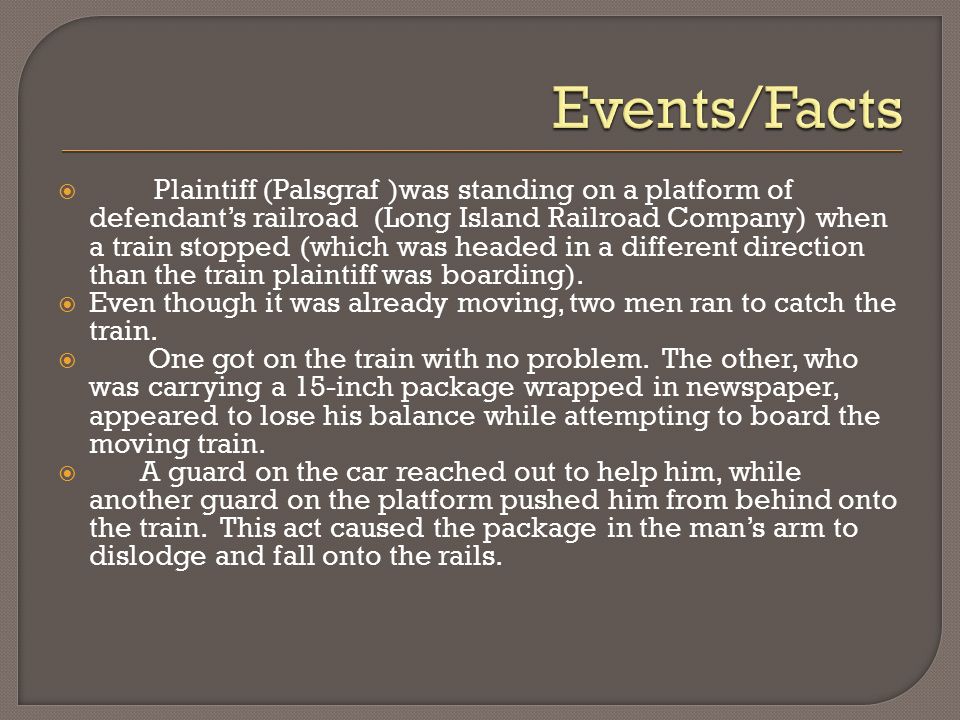 palsgraf v long island railroad co palsgraf v long island railroad co