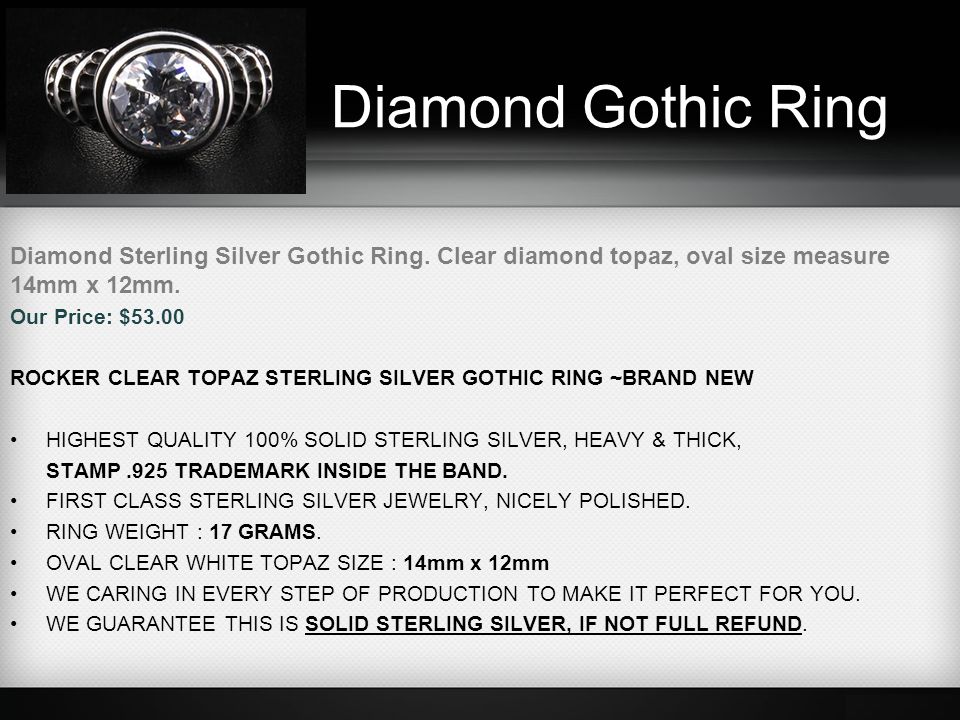 Diamond Gothic Ring Diamond Sterling Silver Gothic Ring.