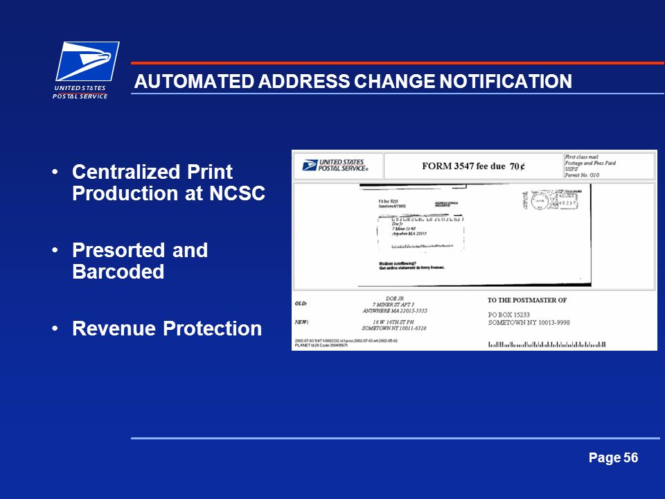 postal automated redirection system pars system and operations form 3547