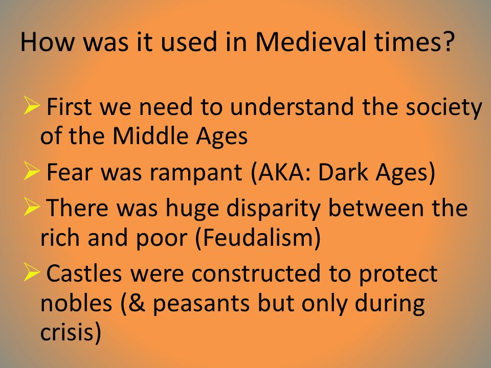 How was it used in Medieval times.