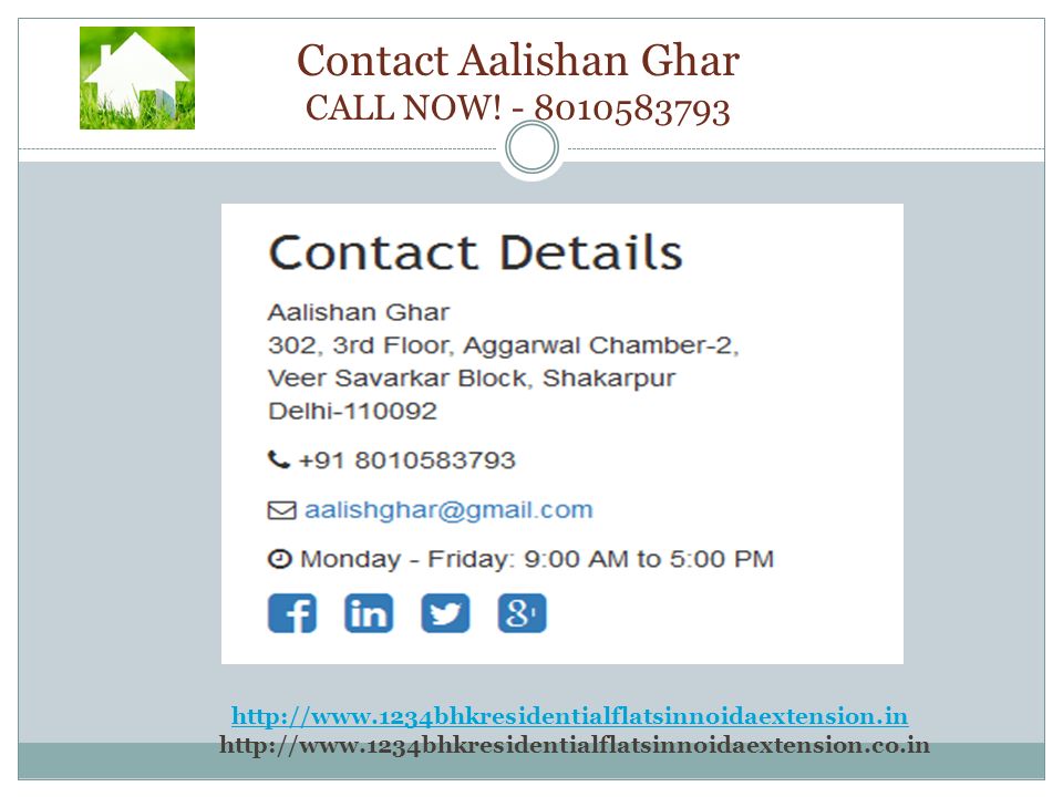 Contact Aalishan Ghar CALL NOW.