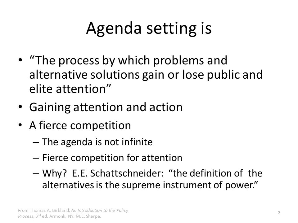 agenda setting definition