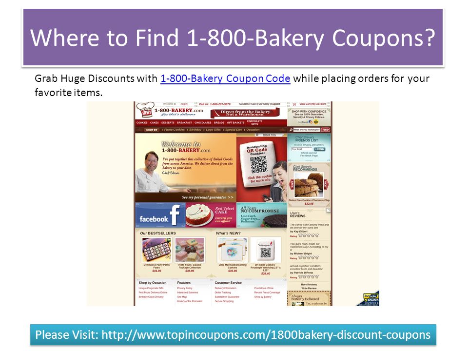Grab Huge Discounts with Bakery Coupon Code while placing orders for your favorite items Bakery Coupon Code Please Visit:   Where to Find Bakery Coupons