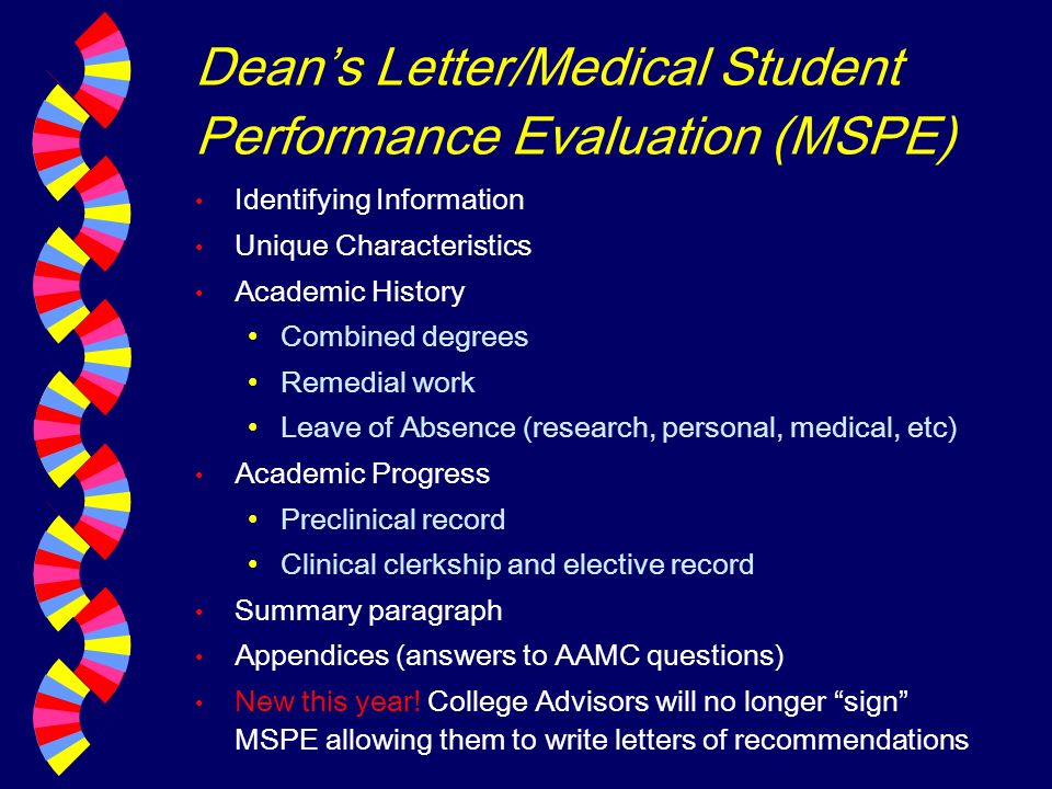 dean s letter of recommendation for residency