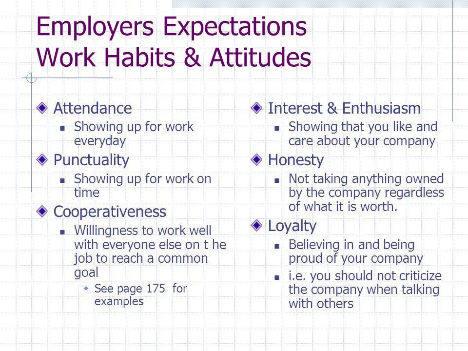 Employers Expectations Productivity The Output Of A Worker Quality - 960x720 - jpeg Work Attendance Expectations