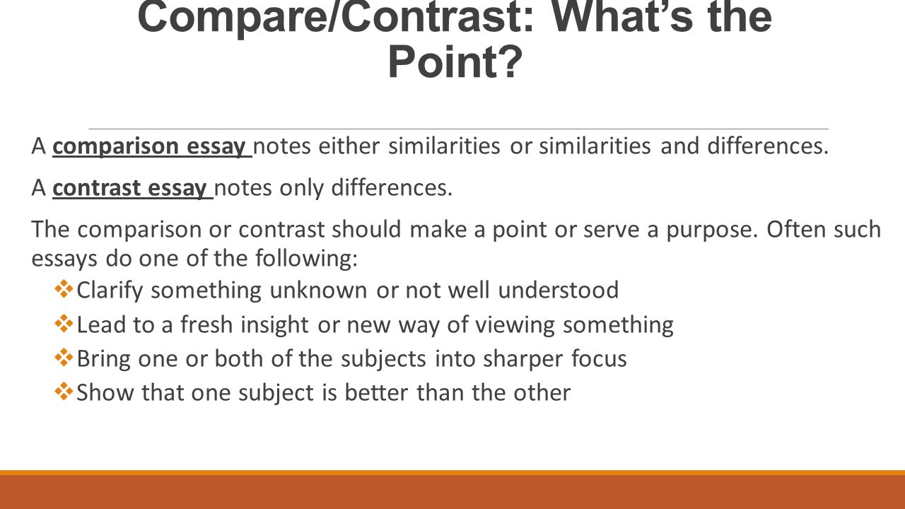 purpose of comparison and contrast