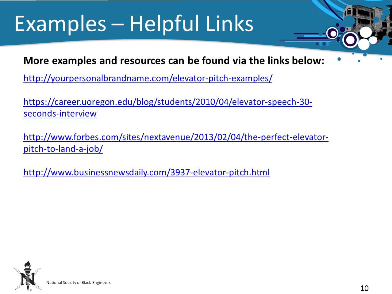 30 sec elevator pitch examples