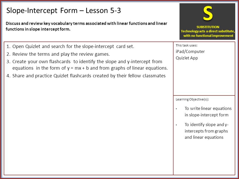 Writing Linear Equations Quizlet Tessshlo Impact Samr Cover Sheet Task Overviewlearning Objective S