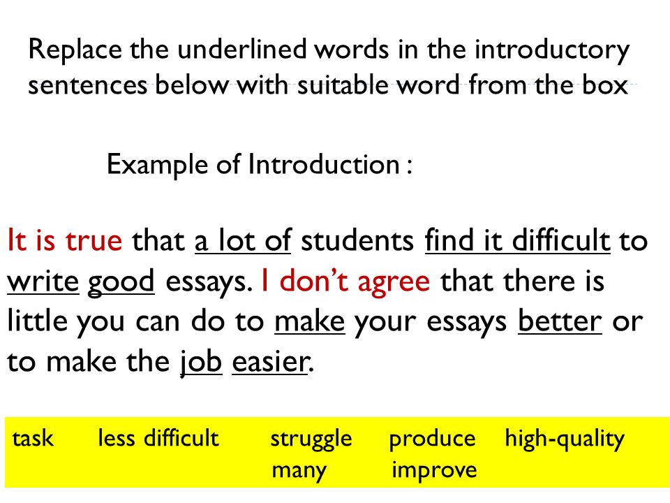Examples of academic writing sentences