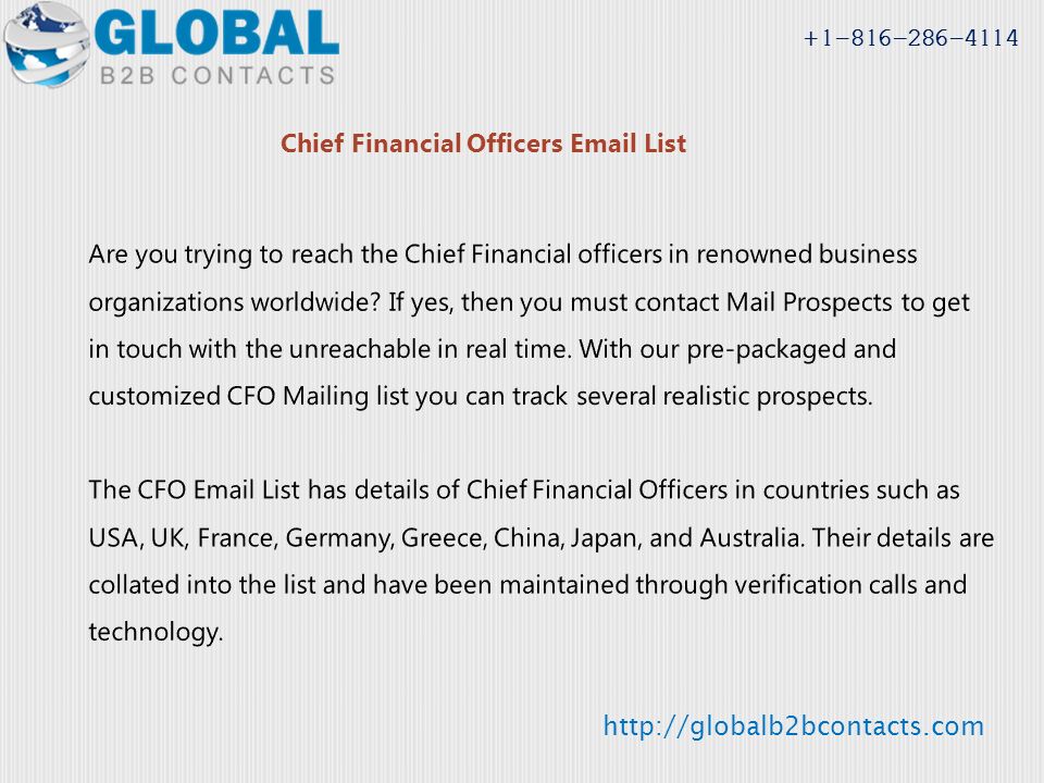 Chief Financial Officers  List