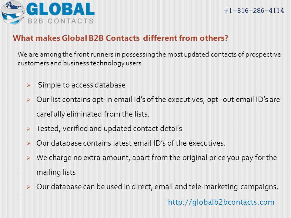 What makes Global B2B Contacts different from others.