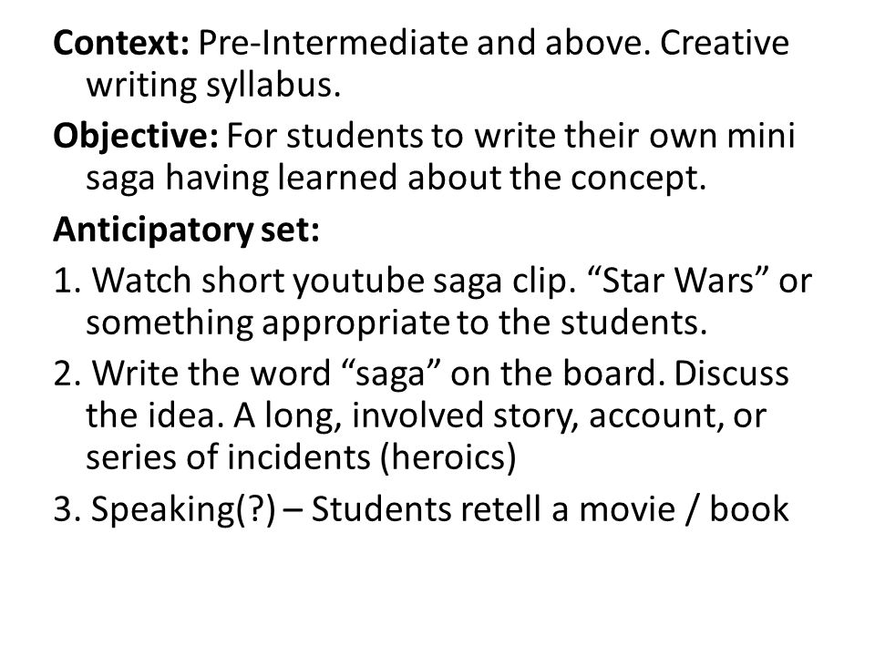 creative writing class syllabus creative writing class syllabus