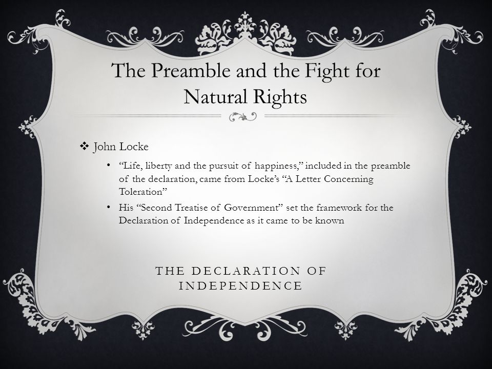 locke ideology and the declaration of In an article published in the journal of the american bar association in 1949, dean clarence manion, then dean of the college of law of the university of notre dame, stated, it is misleading to attribute the philosophy of the declaration (of independence) to the writings of john locke. locke ideology and the declaration of In an article published in the journal of the american bar association in 1949, dean clarence manion, then dean of the college of law of the university of notre dame, stated, it is misleading to attribute the philosophy of the declaration (of independence) to the writings of john locke.