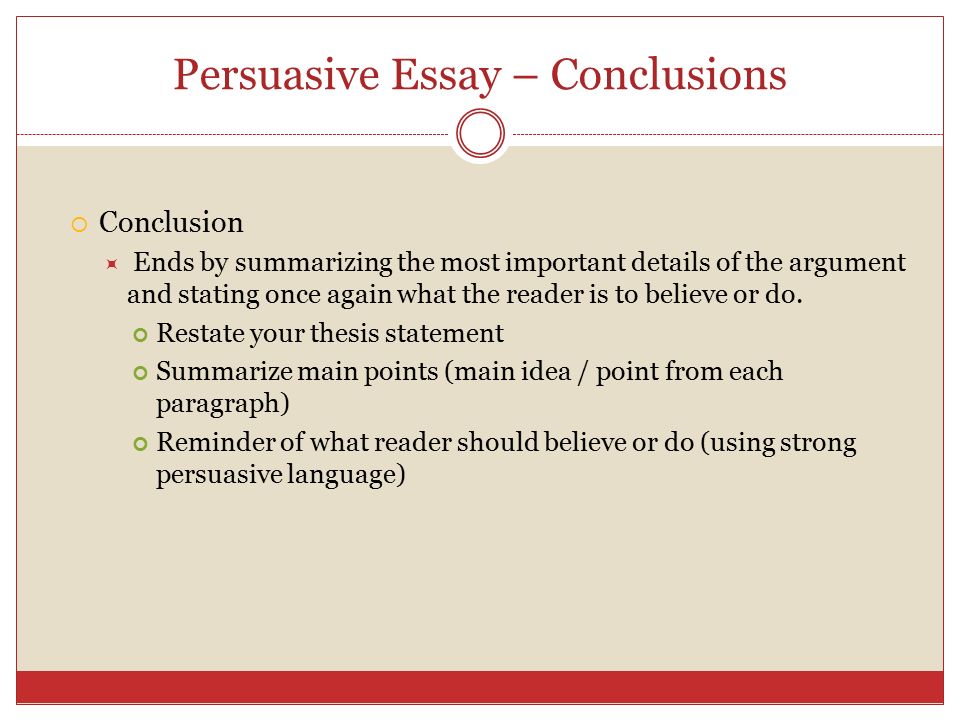 Persuasive Essay Conclusion