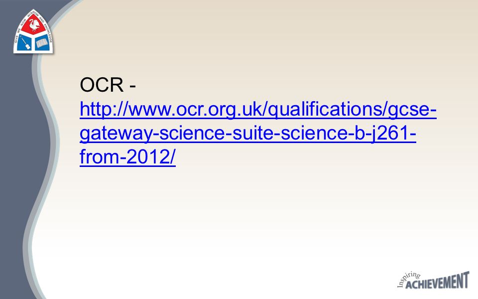 Ocr gateway gcse physics coursework