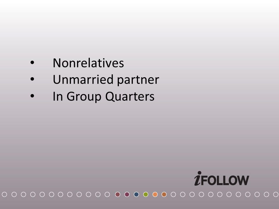 Nonrelatives Unmarried partner In Group Quarters