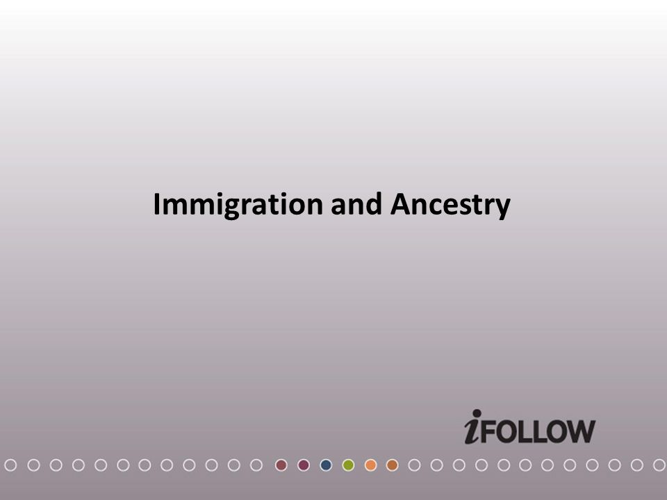 Immigration and Ancestry